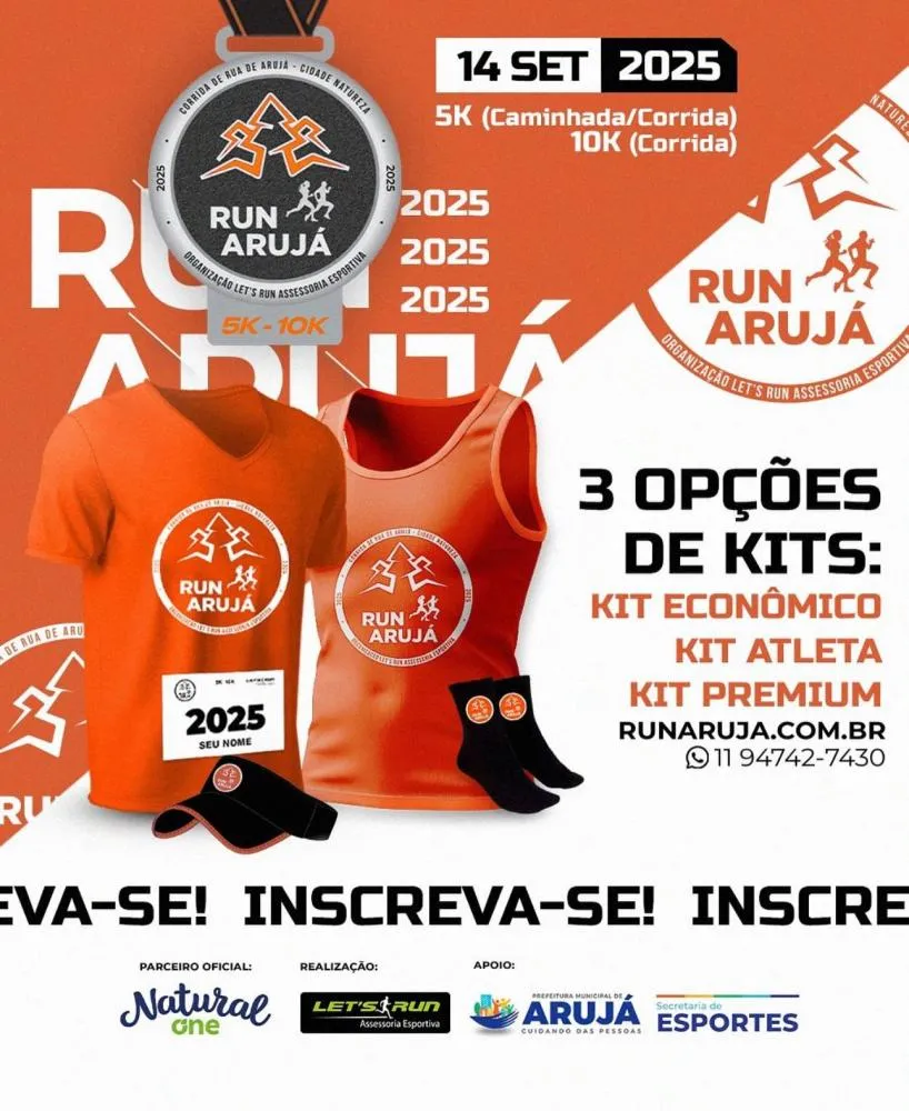 Inscrições para o Let’s Run Arujá 2025 seguem abertas até 7 de setembro