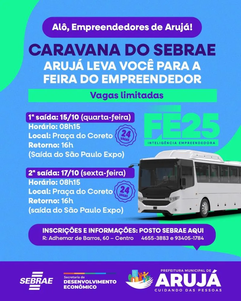 Arujá leva empreendedores à Feira do Empreendedor 2025