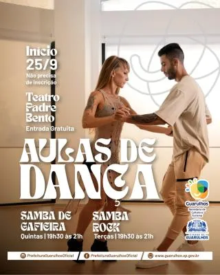 Teatro Padre Bento oferece aulas gratuitas de dança às terças e quintas-feiras