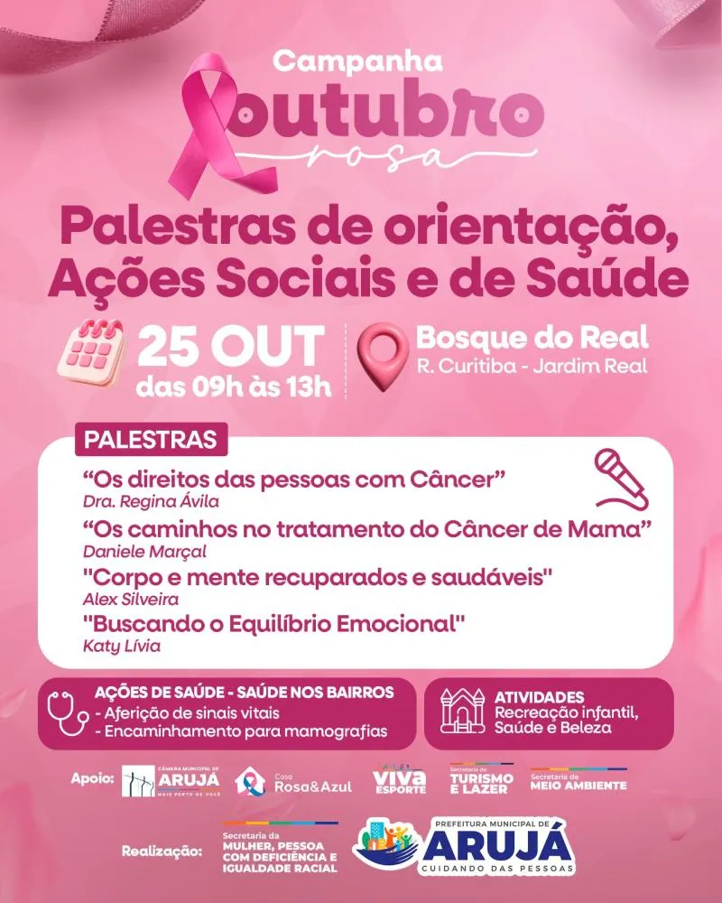 Parque do Jardim Real recebe ação do Outubro Rosa com saúde e autoestima