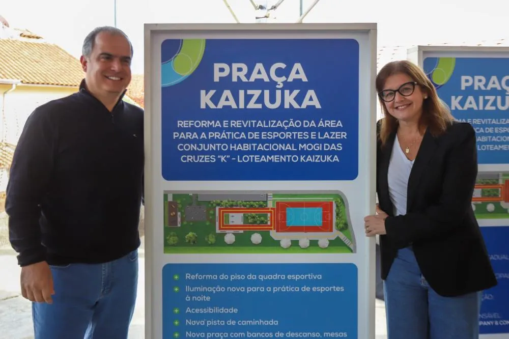 Prefeita Mara Bertaiolli inicia revitalização da Praça Kaizuka em Mogi