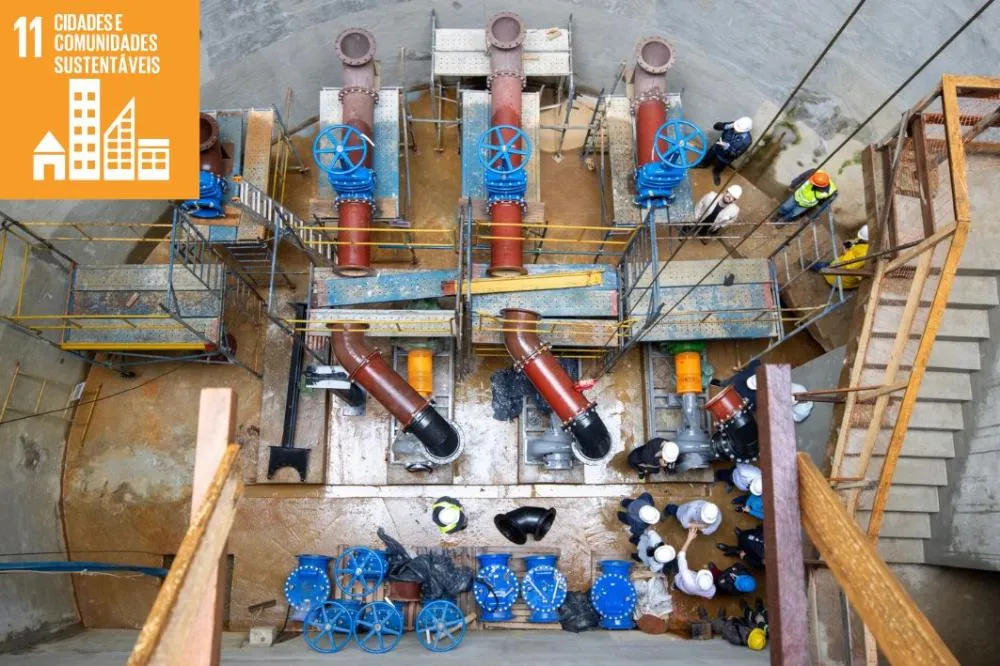 Itaquá e Sabesp fazem vistoria na Estação Elevatória de Esgoto Jaguari